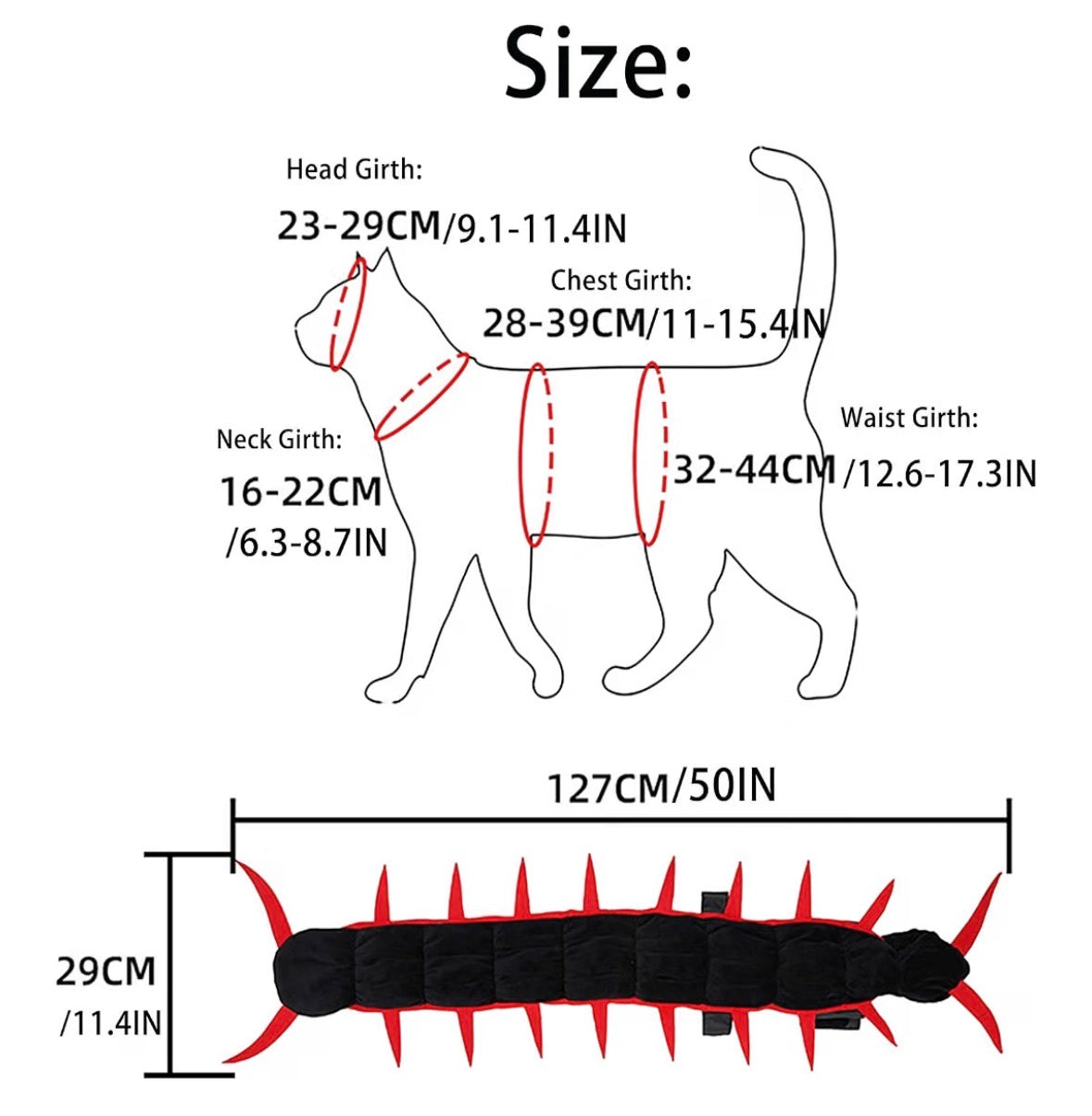 CozyCenti™ — Centipede Cat Costume